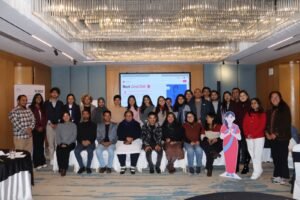 A range of stakeholders, a cutout of a chatbot avatar with the photo