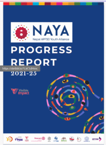 Contains the testimonials from different stakeholders of NAYA describing its vision, mission, activities and achievements during its five phases. (2021-2025). Published by Visible Impact. Logos of all Working Group Members on the bottom.