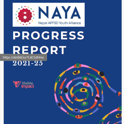 Contains the testimonials from different stakeholders of NAYA describing its vision, mission, activities and achievements during its five phases. (2021-2025). Published by Visible Impact. Logos of all Working Group Members on the bottom.